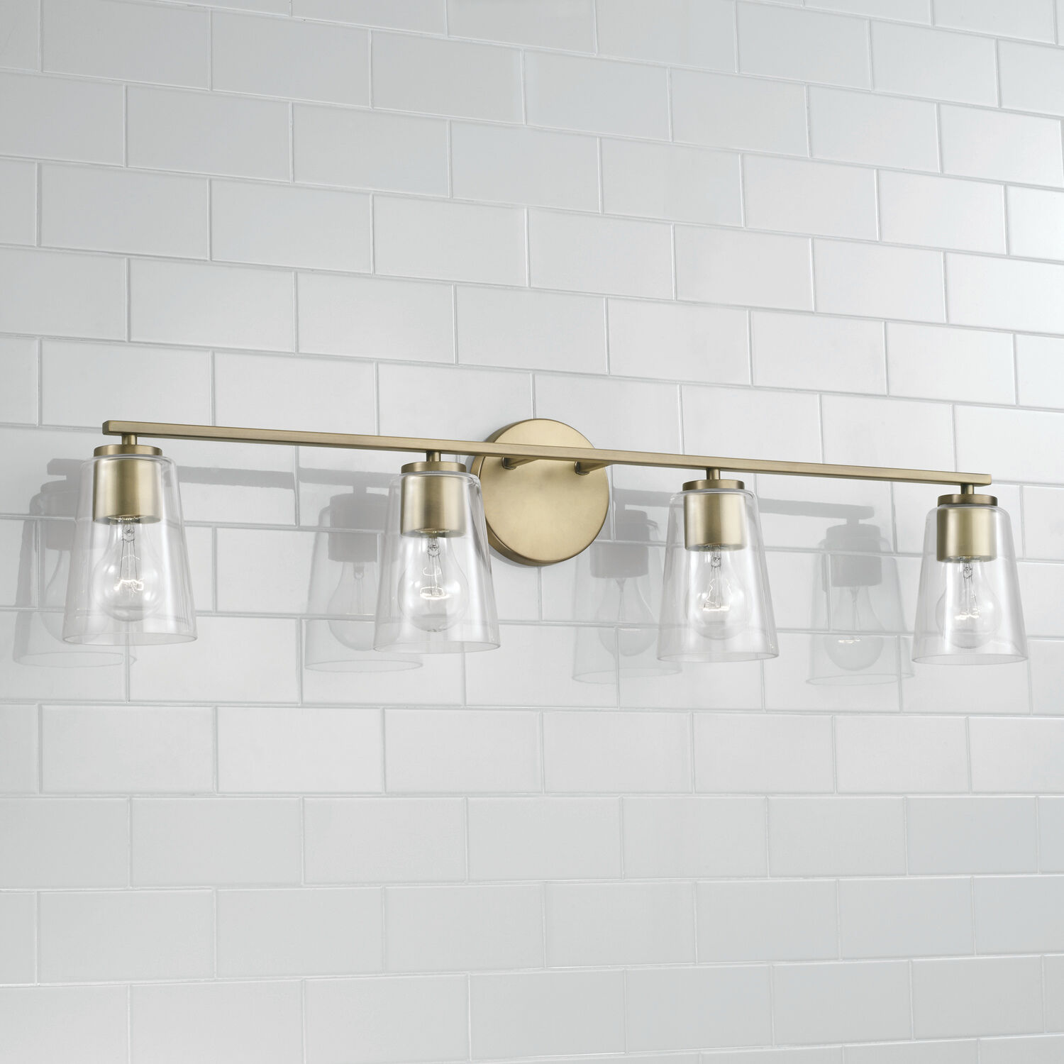 Portman 4 Light 35.25 inch Aged Brass Vanity Light Wall Light