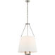 J. Randall Powers Dalston 4 Light 21.25 inch Polished Nickel Hanging Shade Ceiling Light in Linen