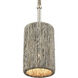 Abaca 1 Light 5.25 inch Polished Nickel with Gray Mini Pendant Ceiling Light