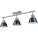 Yep Duncan 3 Light 35.38 inch Pewter Semi-Flush Mount Ceiling Light in Navy
