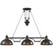 Farmhouse 3 Light 56 inch Oil Rubbed Bronze Linear Chandelier Ceiling Light