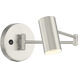 Juhl 1 Light 4.75 inch Brushed Steel Reading Light Wall Light