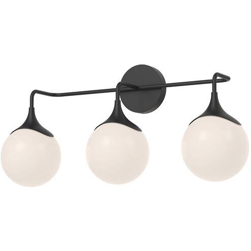 Alora Mood Nouveau 3 Light 25.63 inch Matte Black Bath Vanity Light Wall Light