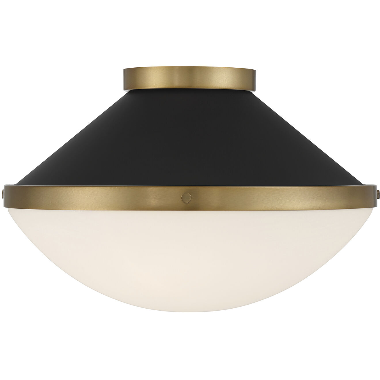 Xander 2 Light 16.25 inch Vibrant Gold Flush Ceiling Light in Vibrant Gold and Matte Black