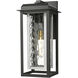 Mansfield 1 Light 16.5 inch Matte Black with Silver Outdoor Sconce in Waterglass