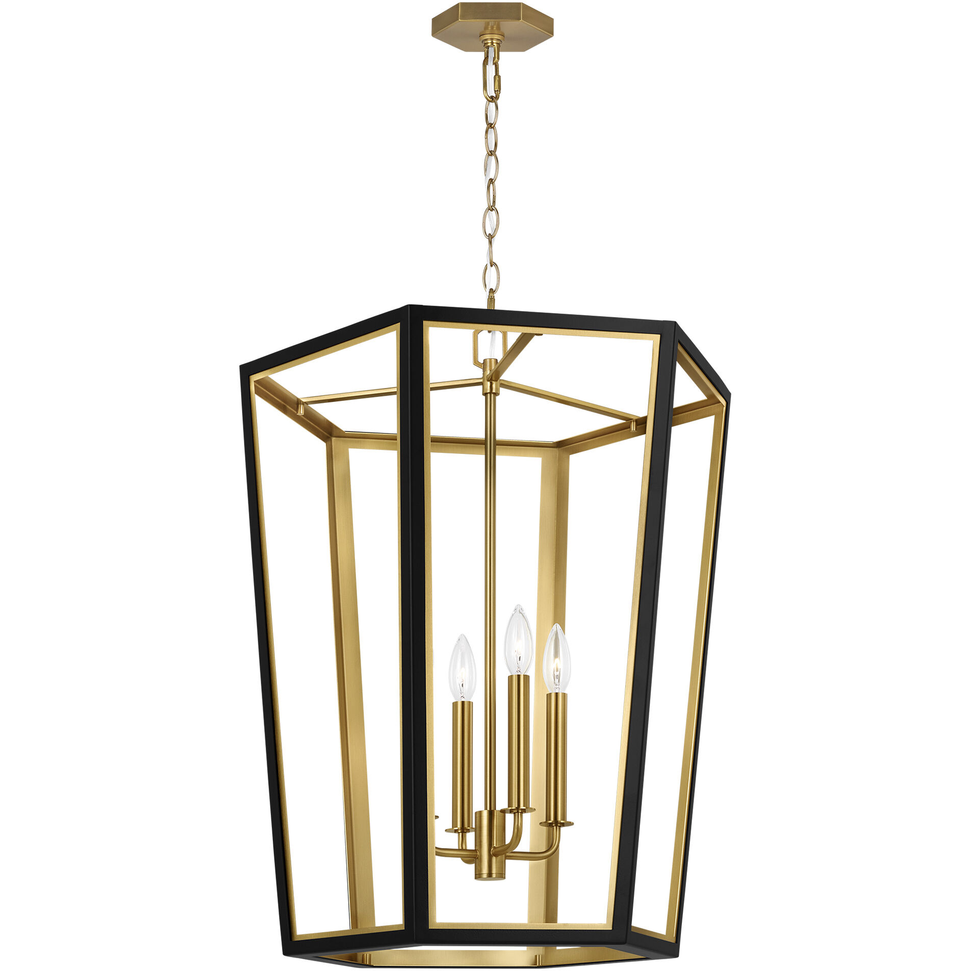 AH by Alexa Hampton Curt 4 Light 21.38 inch Midnight Black Lantern Chandelier Ceiling Light