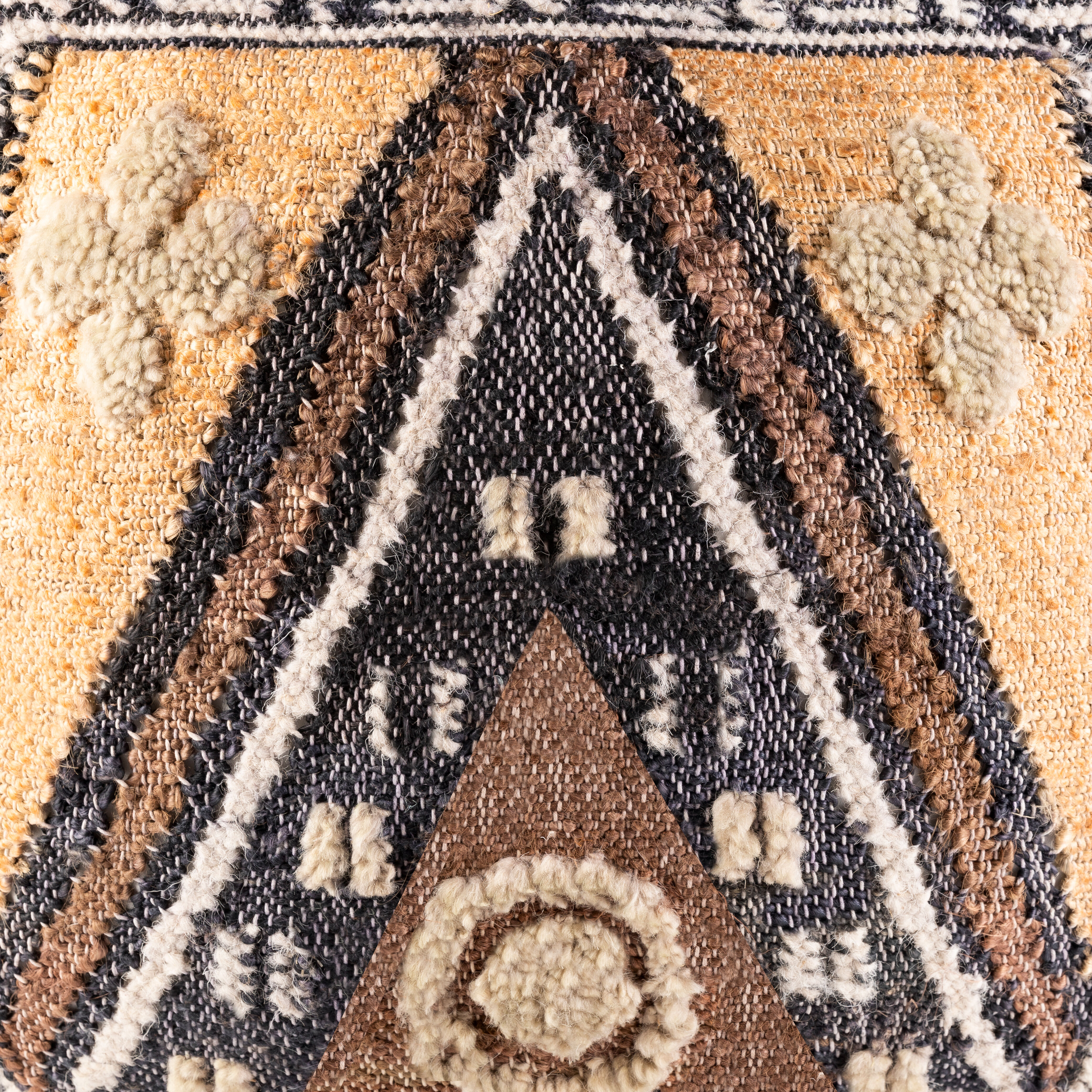 Luanda 18 inch Black Pouf, Cube