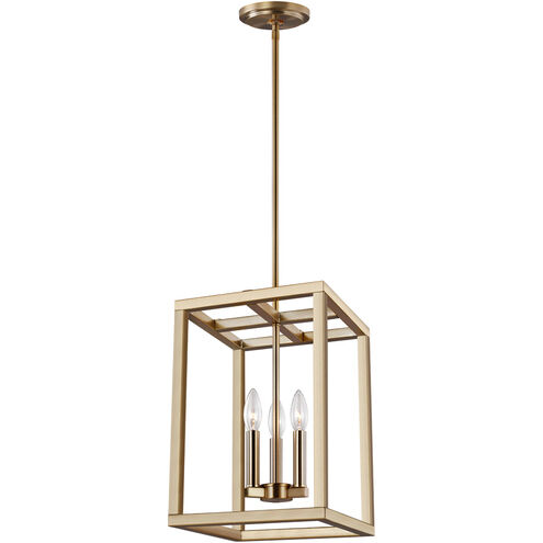 Moffet Street 3 Light 10.5 inch Satin Brass Foyer Pendant Ceiling Light, Small