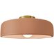 Radiance Collection - Spire 1 Light 13 inch Adobe and Brushed Brass Semi-Flush Ceiling Light in Replaceable Bulb, 13W x 6H, Form+Finish+Function