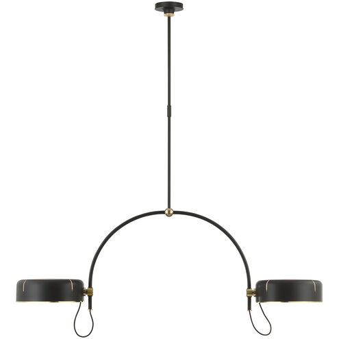 Thomas O'Brien Oso LED 54 inch Modern Iron and Hand-Rubbed Antique Brass Linear Arched Pendant Ceiling Light