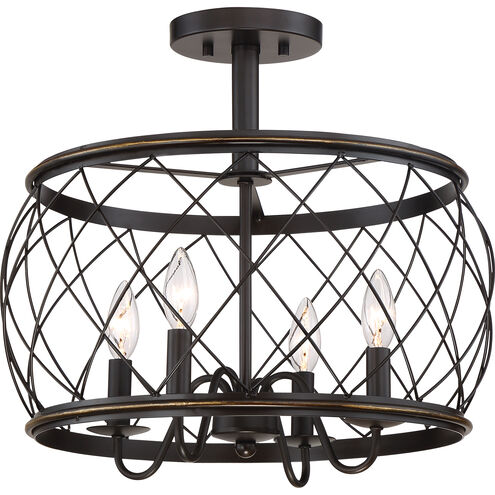 Dury 4 Light 17.5 inch Palladian Bronze Semi-Flush Mount Ceiling Light