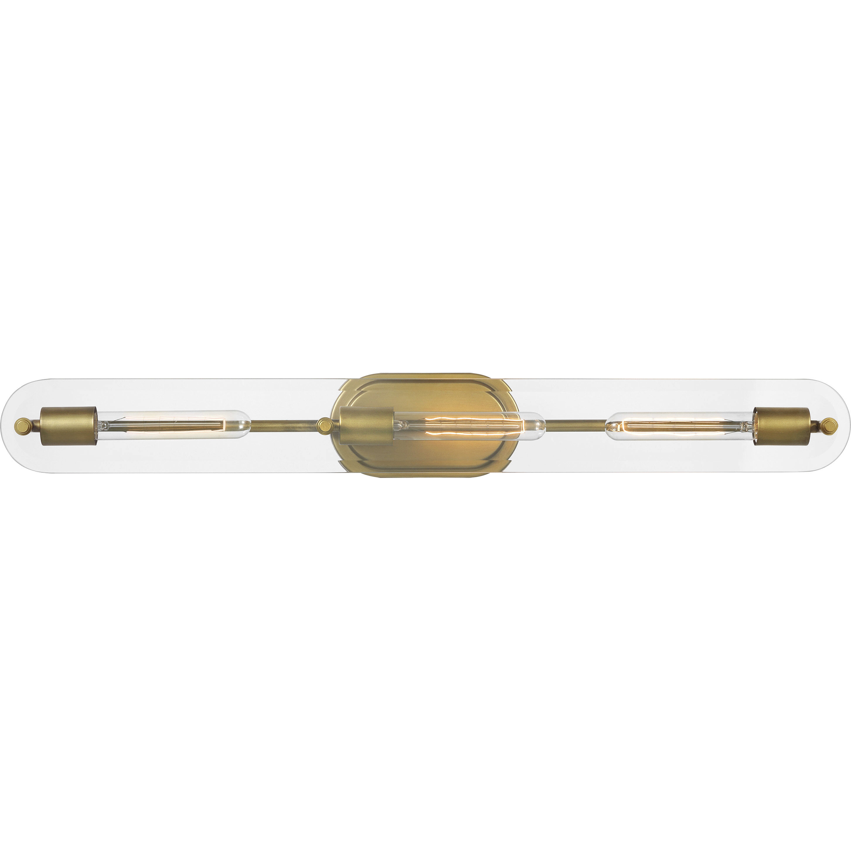 Teton 3 Light 34 inch Natural Brass Bathroom Vanity Light Wall Light