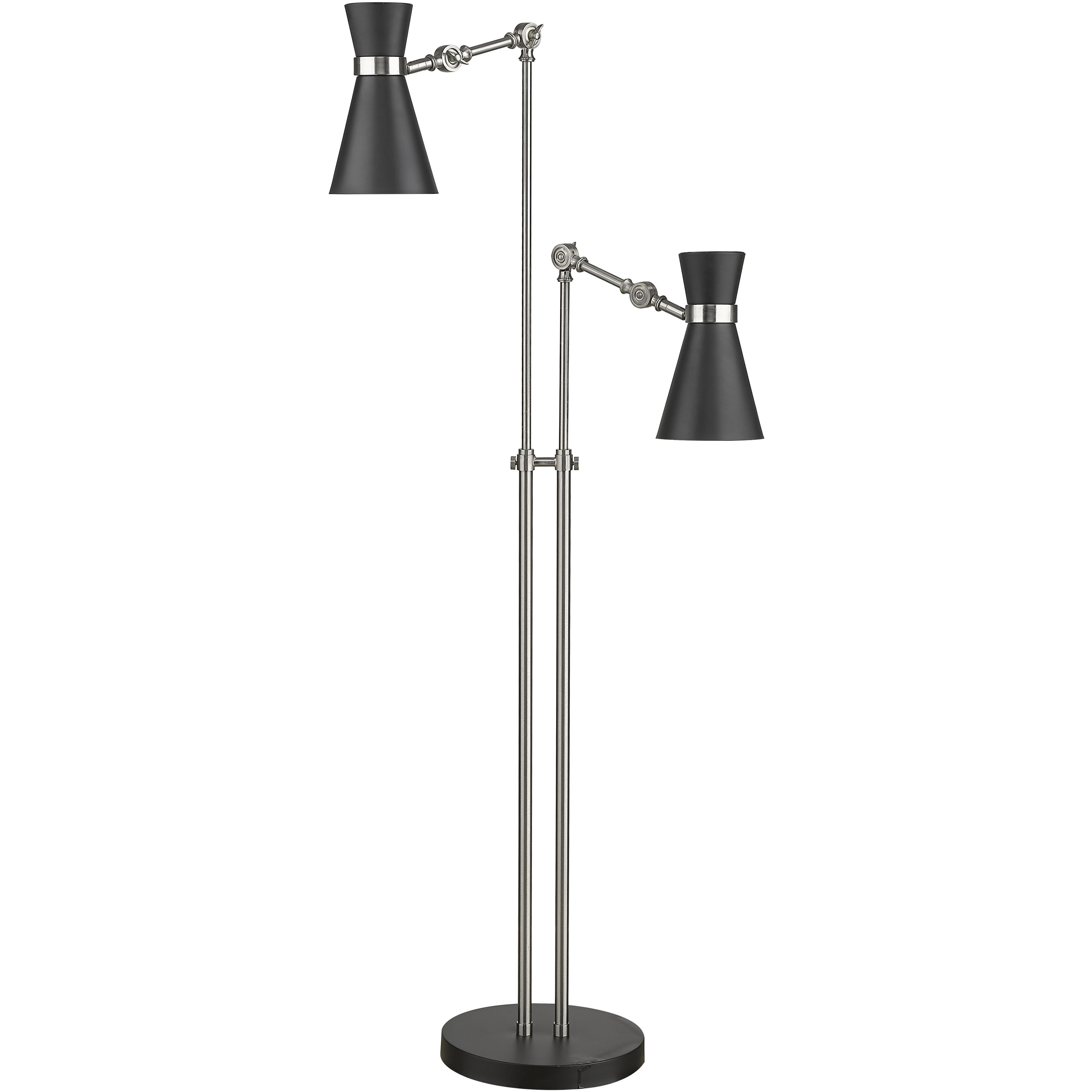 Soriano 56.5 inch 60.00 watt Matte Black and Brushed Nickel Floor Lamp Portable Light