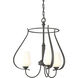 Flora 3 Light 19.4 inch Natural Iron Chandelier Ceiling Light in Opal