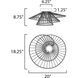 Zeta LED 20 inch Natural Aged Brass Flush Mount Ceiling Light