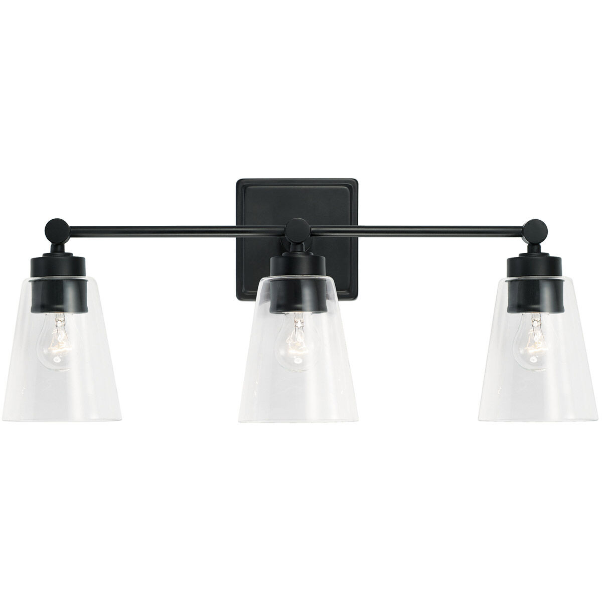 Rory 3 Light 23 inch Matte Black Vanity Light Wall Light