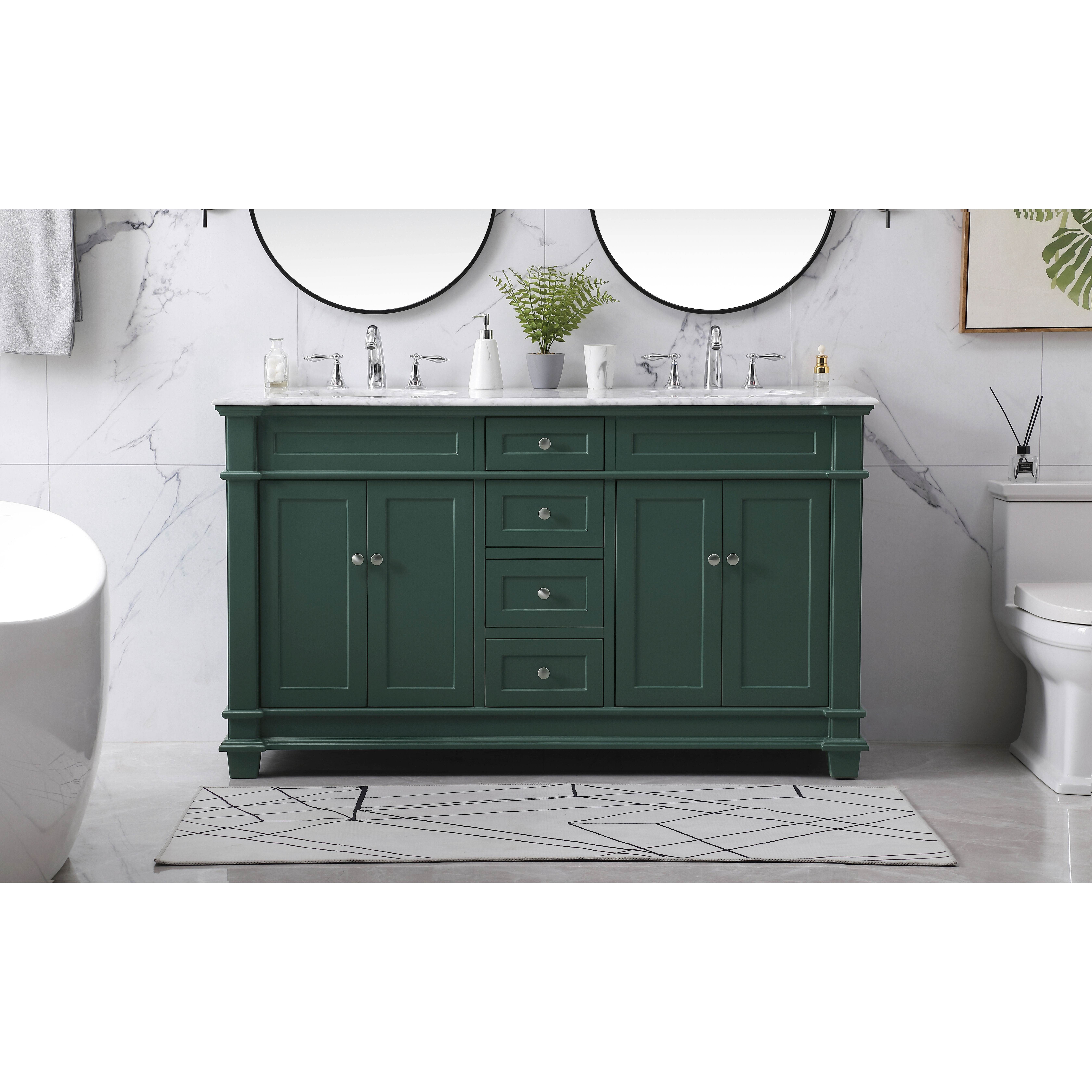 Wesley 60 X 22 X 35 inch Black Vanity Sink Set