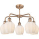 Norfolk 5 Light 23.75 inch Antique Copper Chandelier Ceiling Light in Matte White