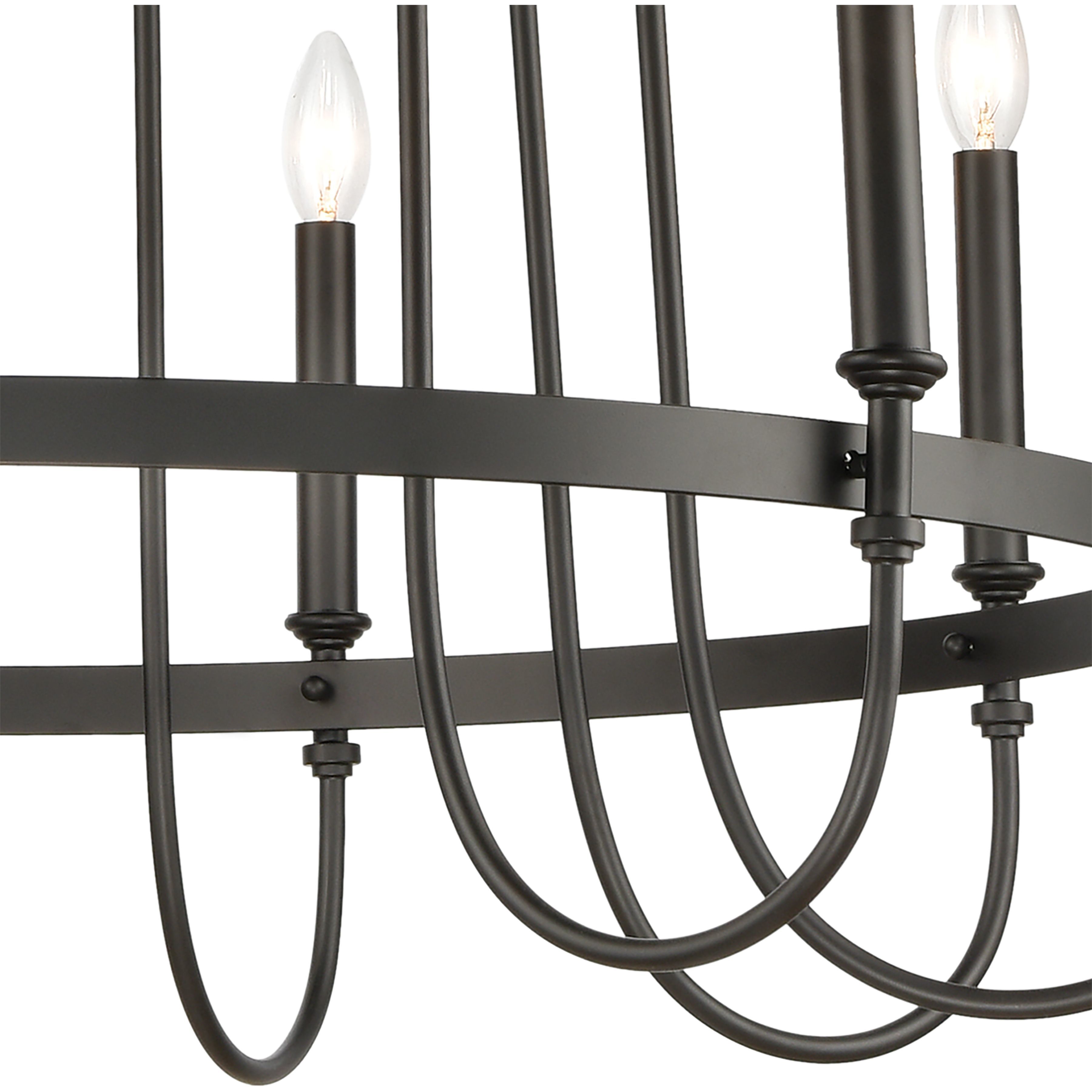 Wickshire 9 Light 34 inch Matte Black Chandelier Ceiling Light