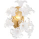 Bloome Wall Sconce Wall Light in Legacy Brass, Clear Handmade Glass