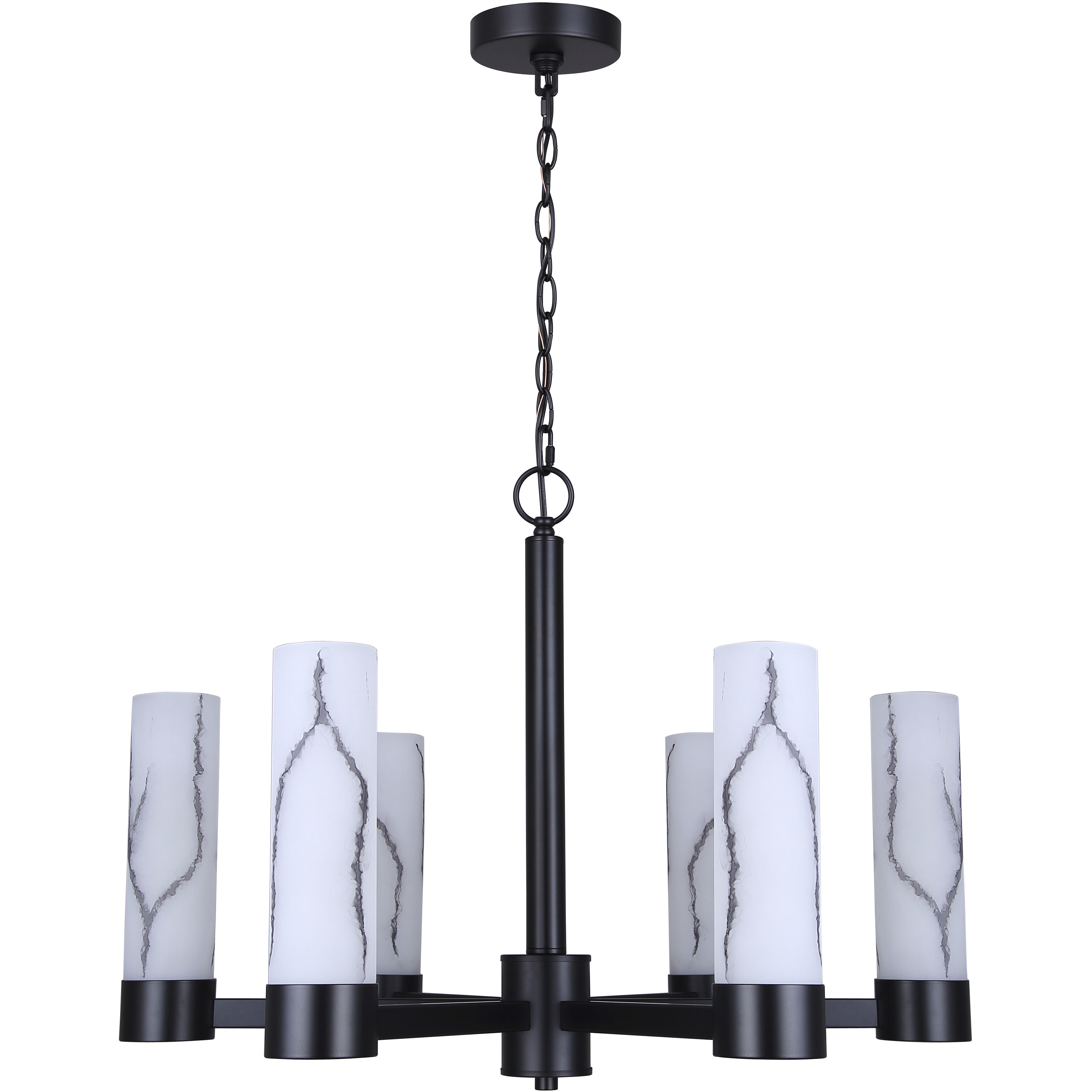 Kristella 6 Light 26 inch Matte Black Chandelier Ceiling Light