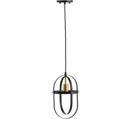 Rosario 8 inch Black and Gold Pendant Light Ceiling Light