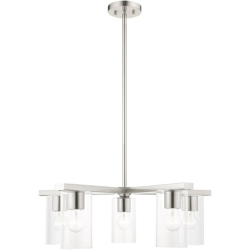 Zurich 5 Light 26 inch Brushed Nickel Chandelier Ceiling Light