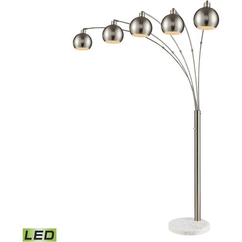 Peterborough 85.5 inch 9 watt Polished Nickel with White Floor Lamp Portable Light