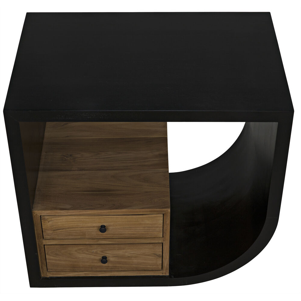 Burton 30 X 28 inch Hand Rubbed Black Side Table, Right