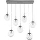 Aster LED LED Burnished Bronze Linear Pendant Ceiling Light in 2700K LED, Zircon Inner - Amber Outer, Multi-Pendant