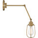 Industrial 5 inch 60 watt Natural Brass Adjustable Wall Sconce Wall Light