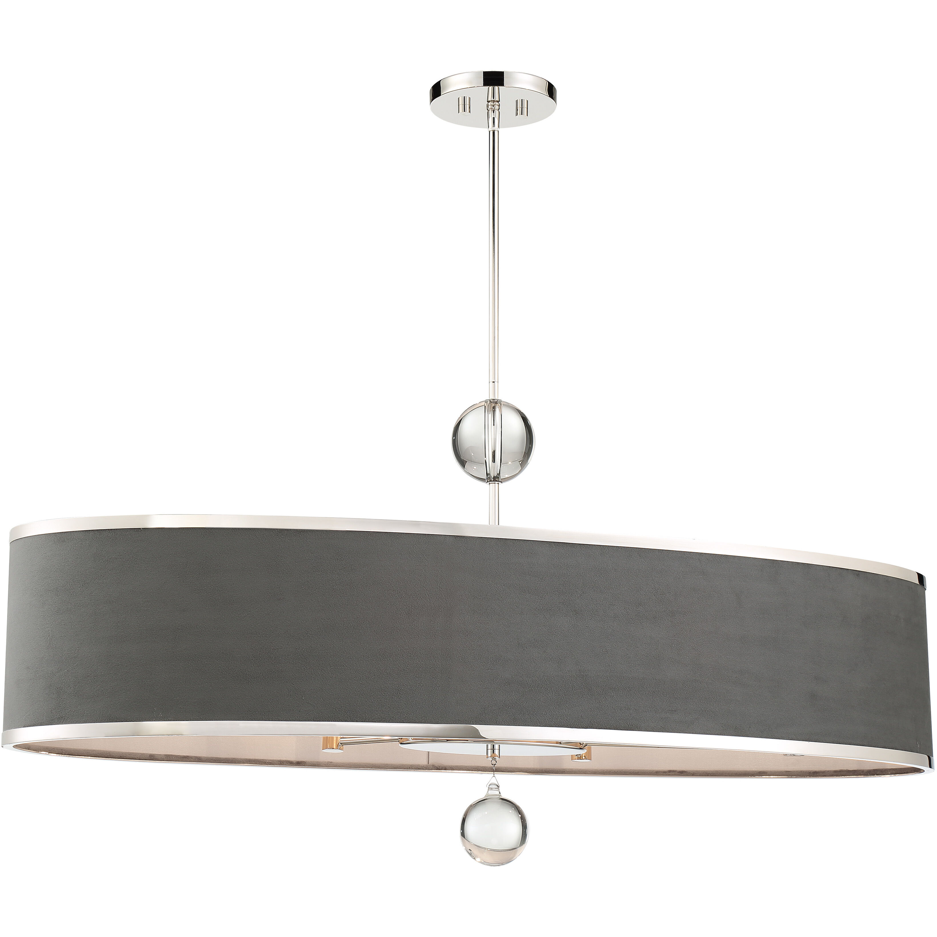 Luxour 6 Light 44 inch Polished Nickel Island Light Ceiling Light