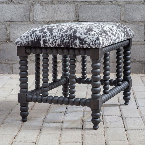 Rancho Charcoal Gray and White with Matte Black. Bench, Small
