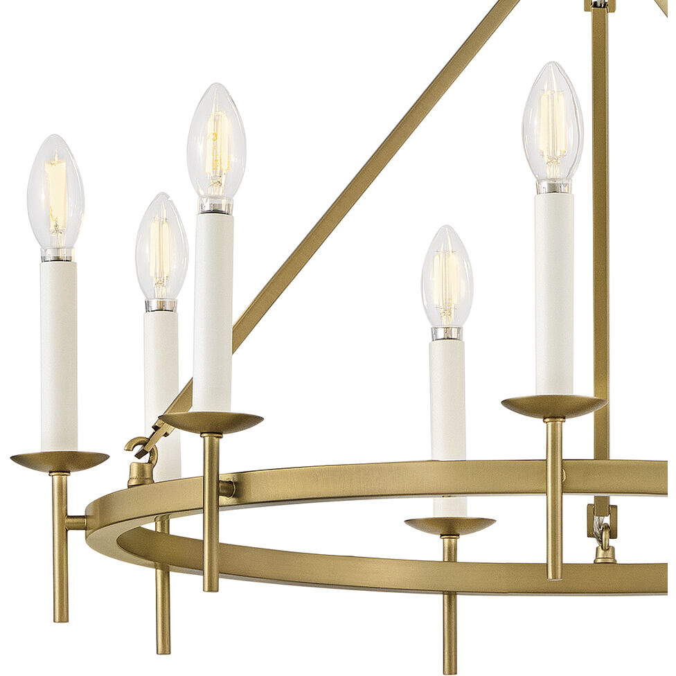Copley 9 Light 27.75 inch Lacquered Brass Chandelier Ceiling Light