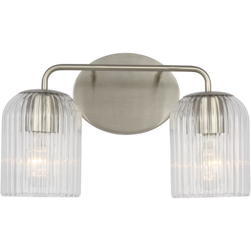 Eisele 2 Light 14 inch Brushed Nickel Vanity Light Wall Light, Small