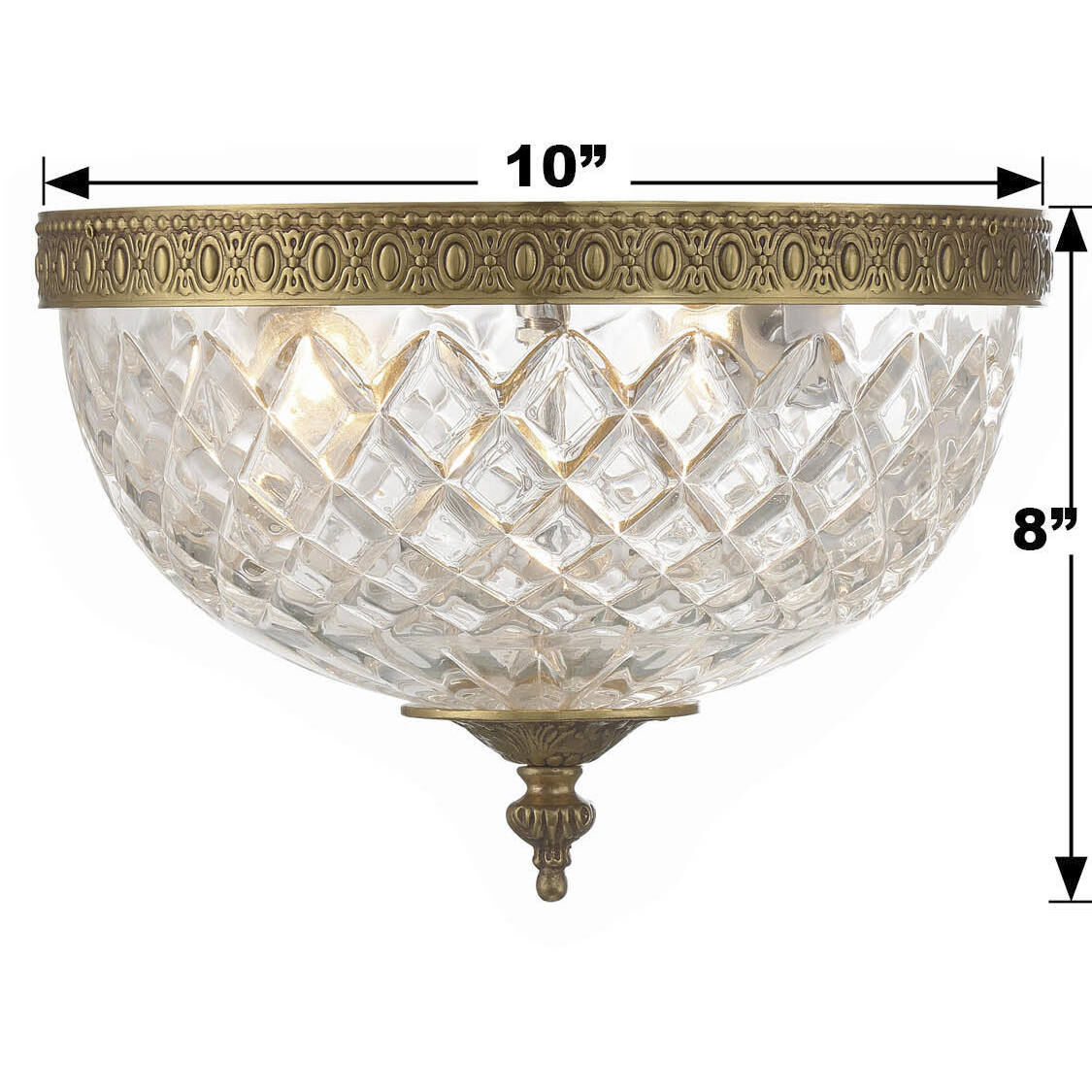 Radley 2 Light 10 inch Olde Brass Flush Ceiling Light