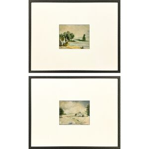 In the Meadows Green and Beige and Brown Framed Art