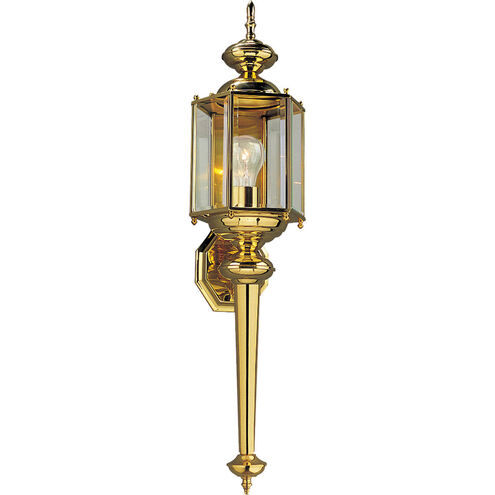 BrassGUARD 1 Light 29 inch Polished Brass Outdoor Wall Lantern
