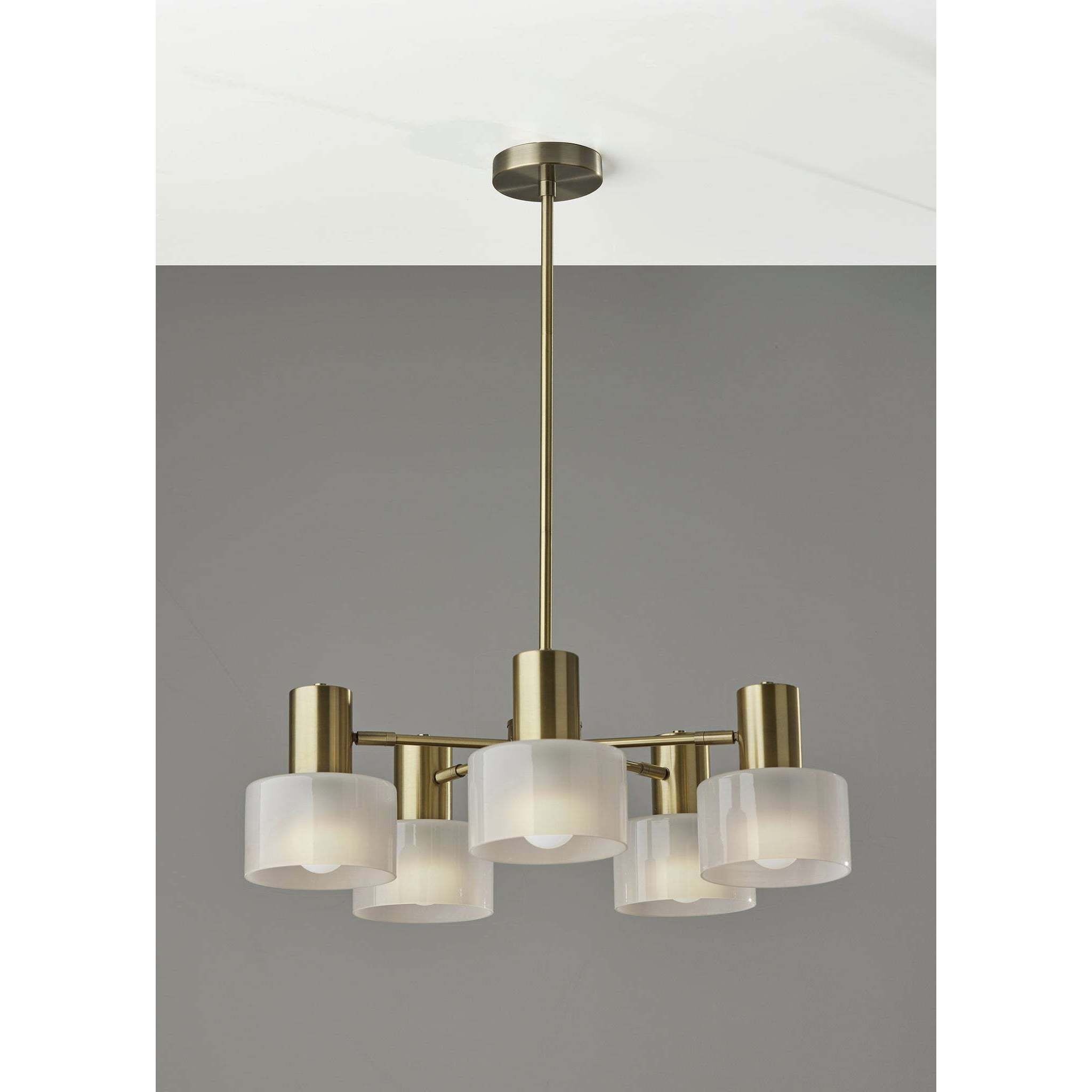 Rhodes 5 Light 25 inch Antique Brass Chandelier Ceiling Light