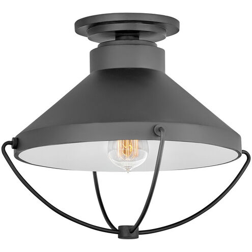 Crew LED 15 inch Black Outdoor Flush Mount