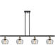 Ballston Fenton 4 Light 48 inch Black Antique Brass Island Light Ceiling Light in Clear Glass, Ballston