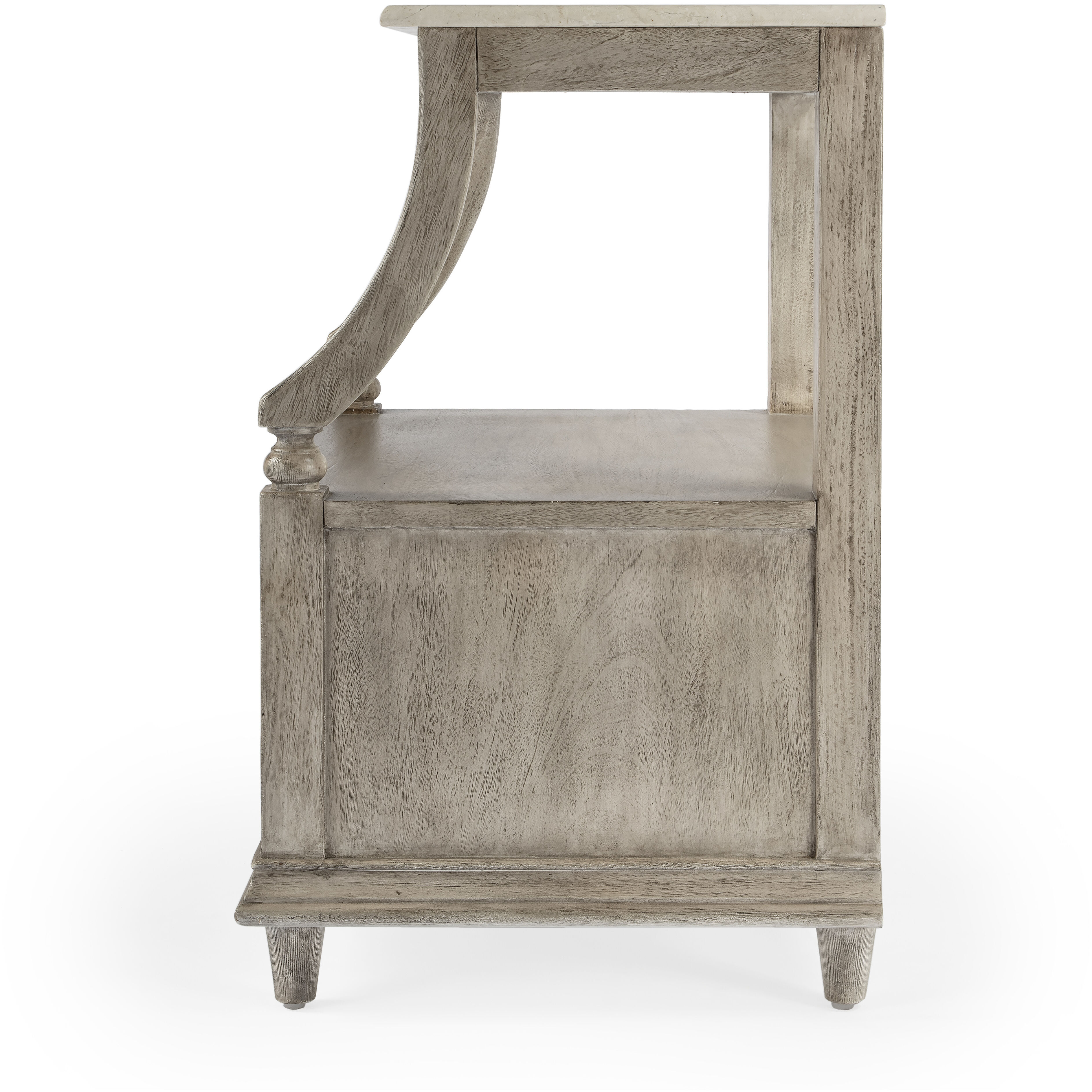 Mabel Marble 1 drawer Nightstand in Gray
