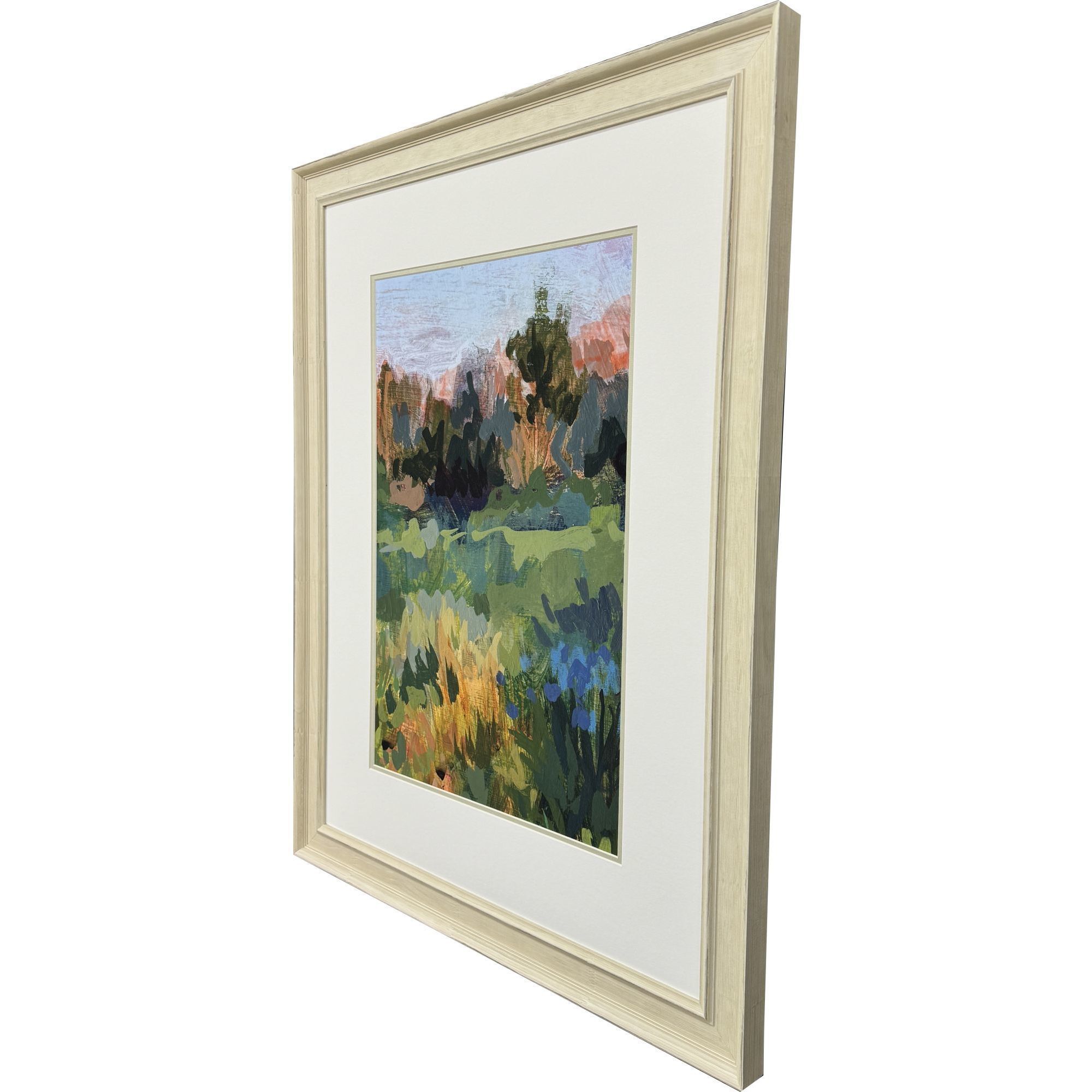 Walk This Way Green and Blue and Yellow Framed Art