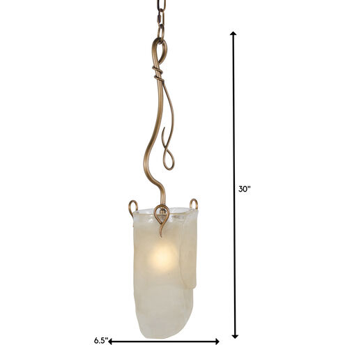 Soho 1 Light 7 inch Hammered Ore Mini Pendant Ceiling Light in Recycled Brown Tint Ice Glass