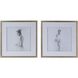 Ballet Dancer White and Silver Wall Art