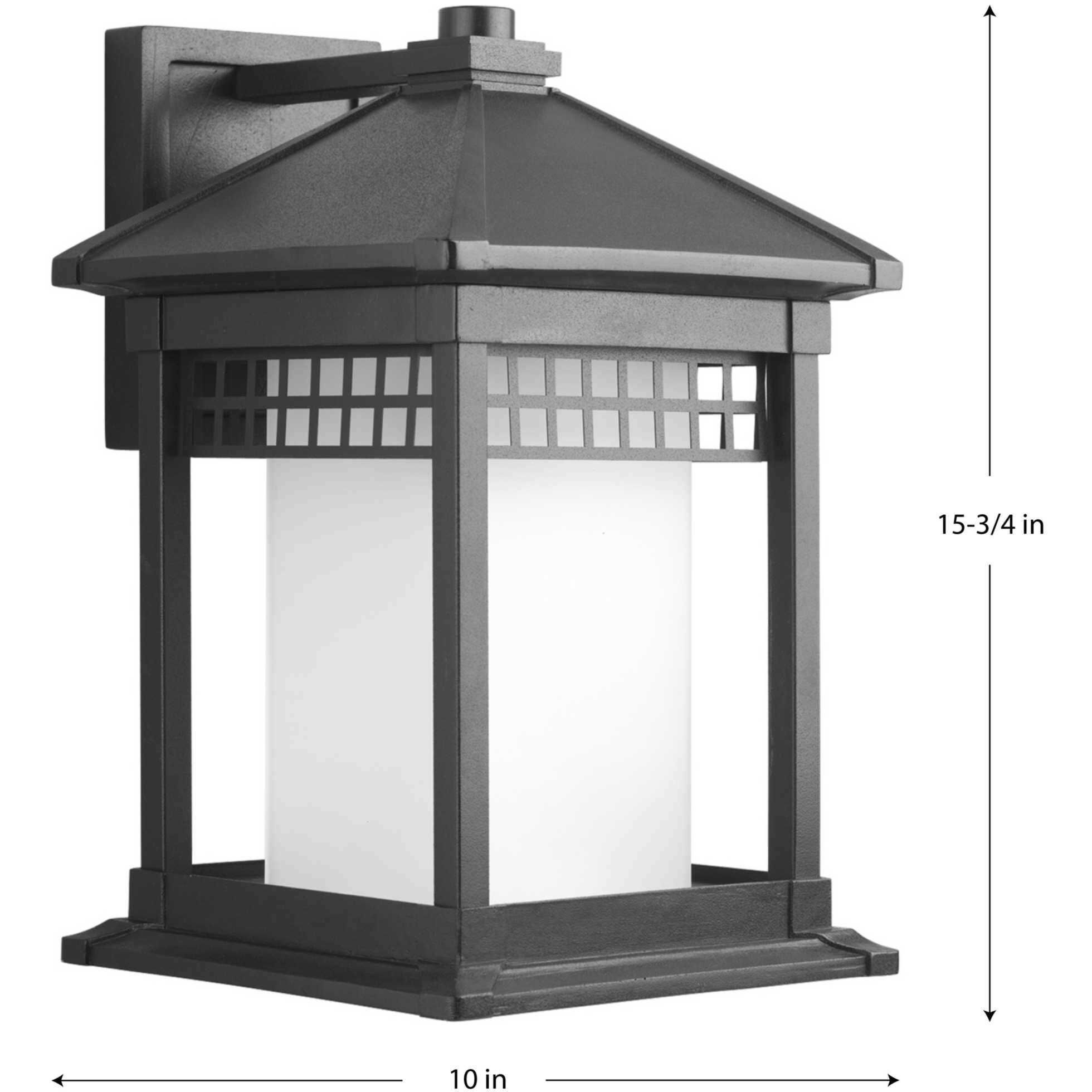 Merit 1 Light 16 inch Textured Black Outdoor Wall Lantern