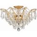 Filmore 5 Light 19 inch Antique Gold Flush Ceiling Light in Clear Hand Cut