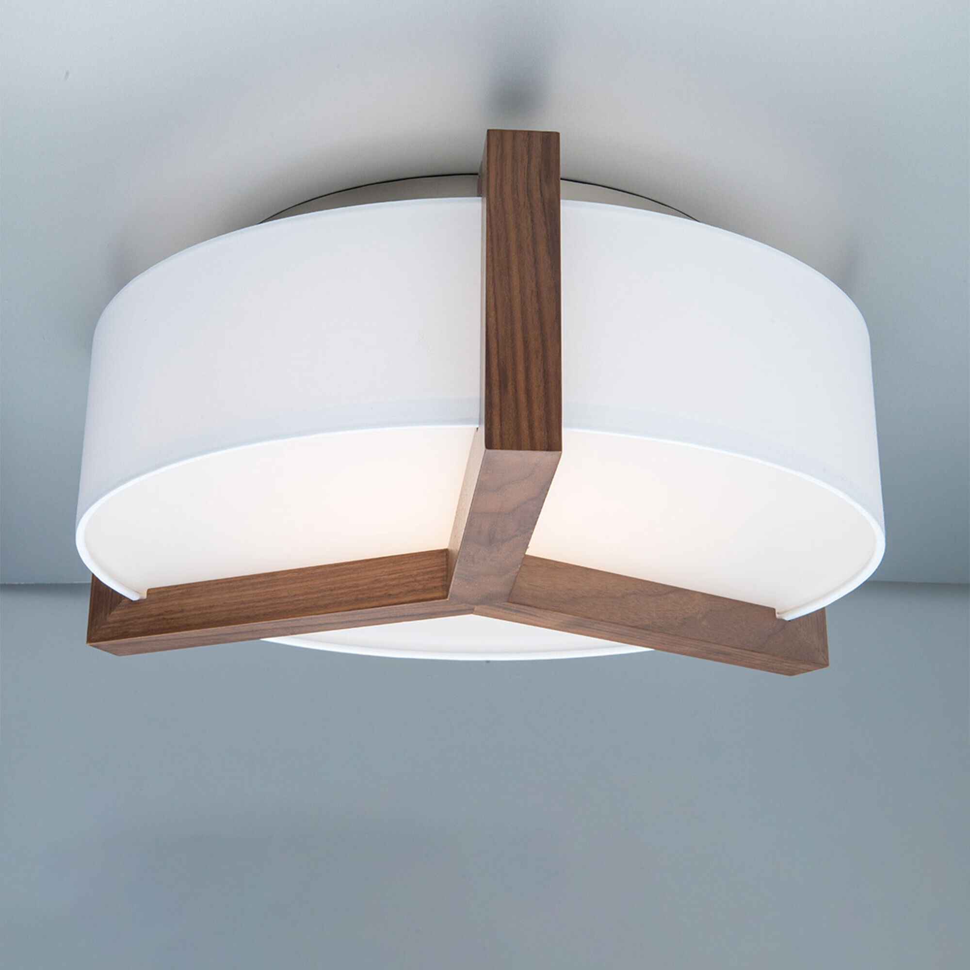 Segment LED 20.67 inch Dark Walnut Flush Mount Ceiling Light