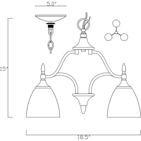Herndon 3 Light 18.5 inch Satin Nickel Chandelier Ceiling Light, Essentials