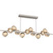 Luna LED 72 inch Beige Silver Chandelier Ceiling Light in 3000K LED, Zircon Inner - Bronze Outer, Twisted Branch